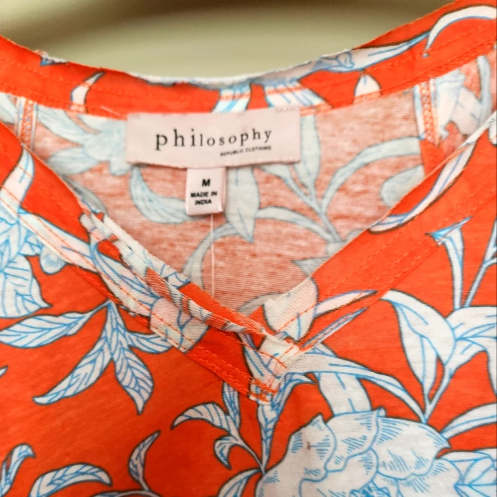 Philosophy Republic Clothing Ruffle Sleeve Tee - ORANGE - MEDIUM **NEW - Picture 4 of 10